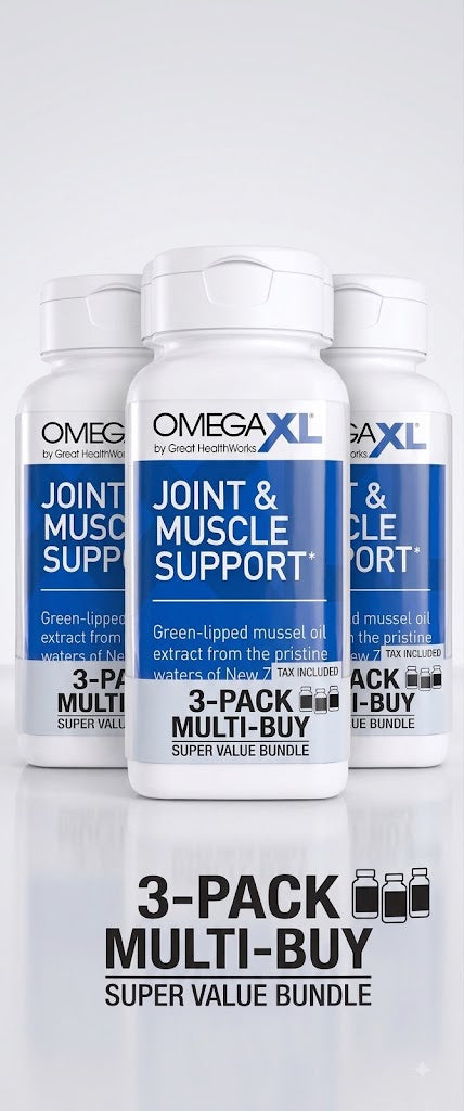 Pack of 3 OmegaXL Joint Support Supplement, for Relief - Natural Muscle Support 300 Soft Fit And Glow