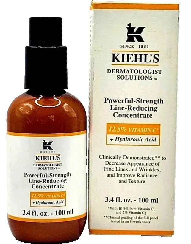 Kiehl's POWERFUL-STRENGTH Line Reducing Concentrate. 3.4 oz/100 ml Vitamin C Fit And Glow