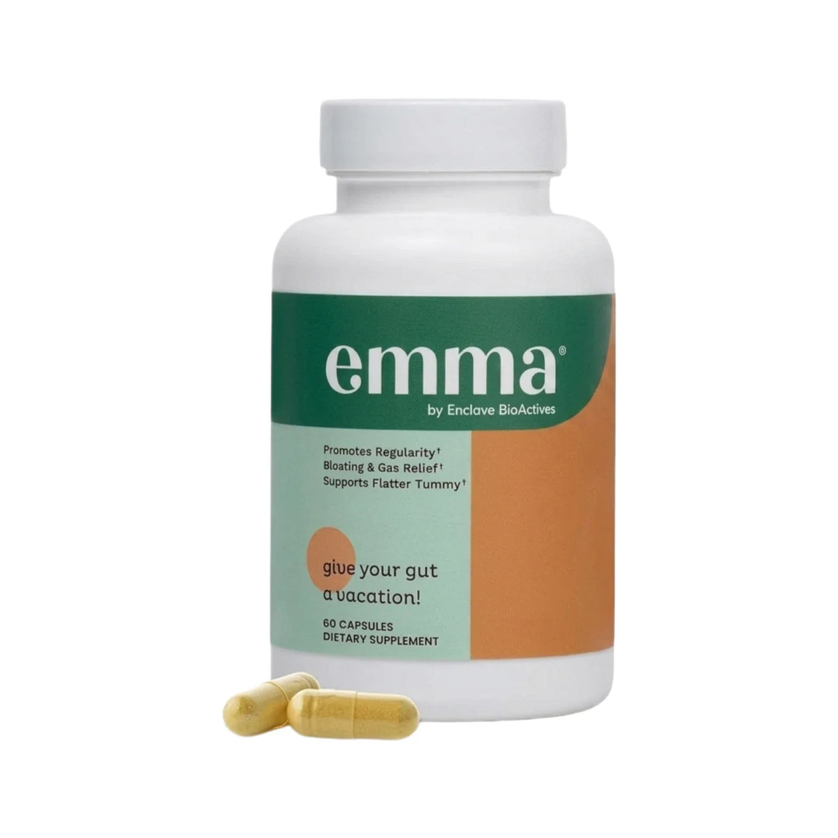 Emma Gut Health Doctors Endorsed Supplement 60 Capsules -Relief from Gas Fit And Glow