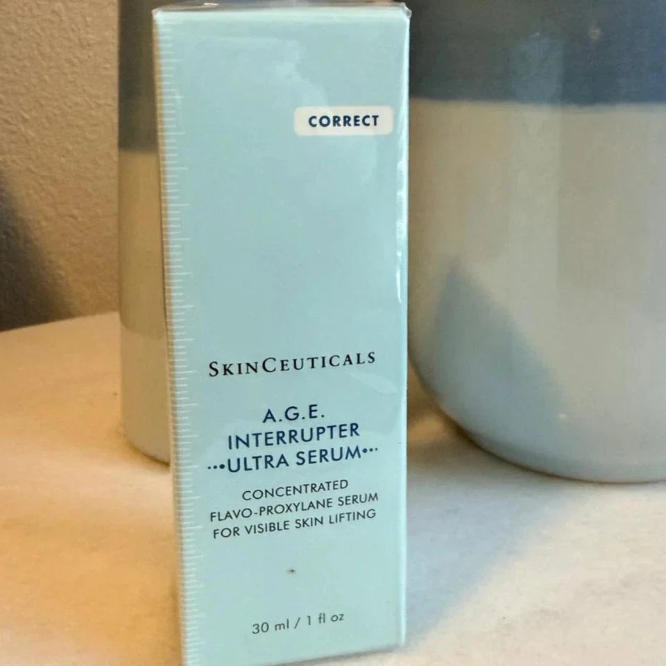 SkinCeuticals A.G.E. Interrupter Ultra Serum 1oz Full Size Pack of 2 Sealed Fit And Glow